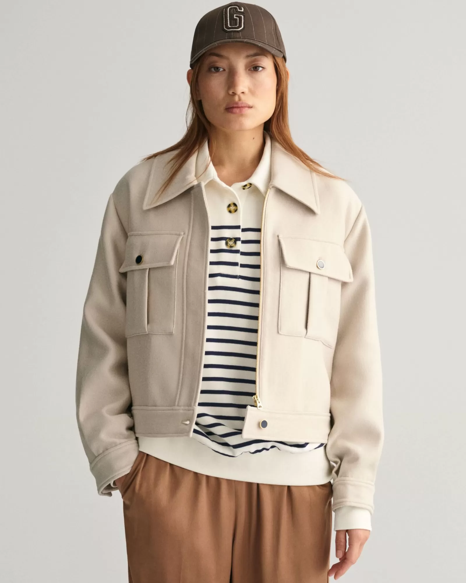 Women GANT Jackets & Coats*Textured Jacket SOFT OAT