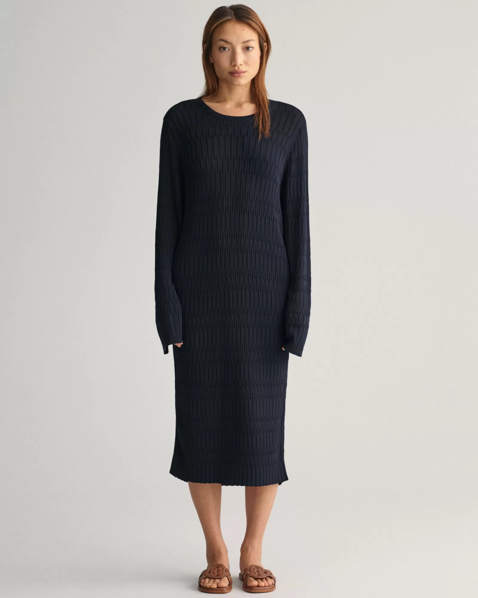 Women GANT Dresses*Textured Knit Dress EVENING BLUE