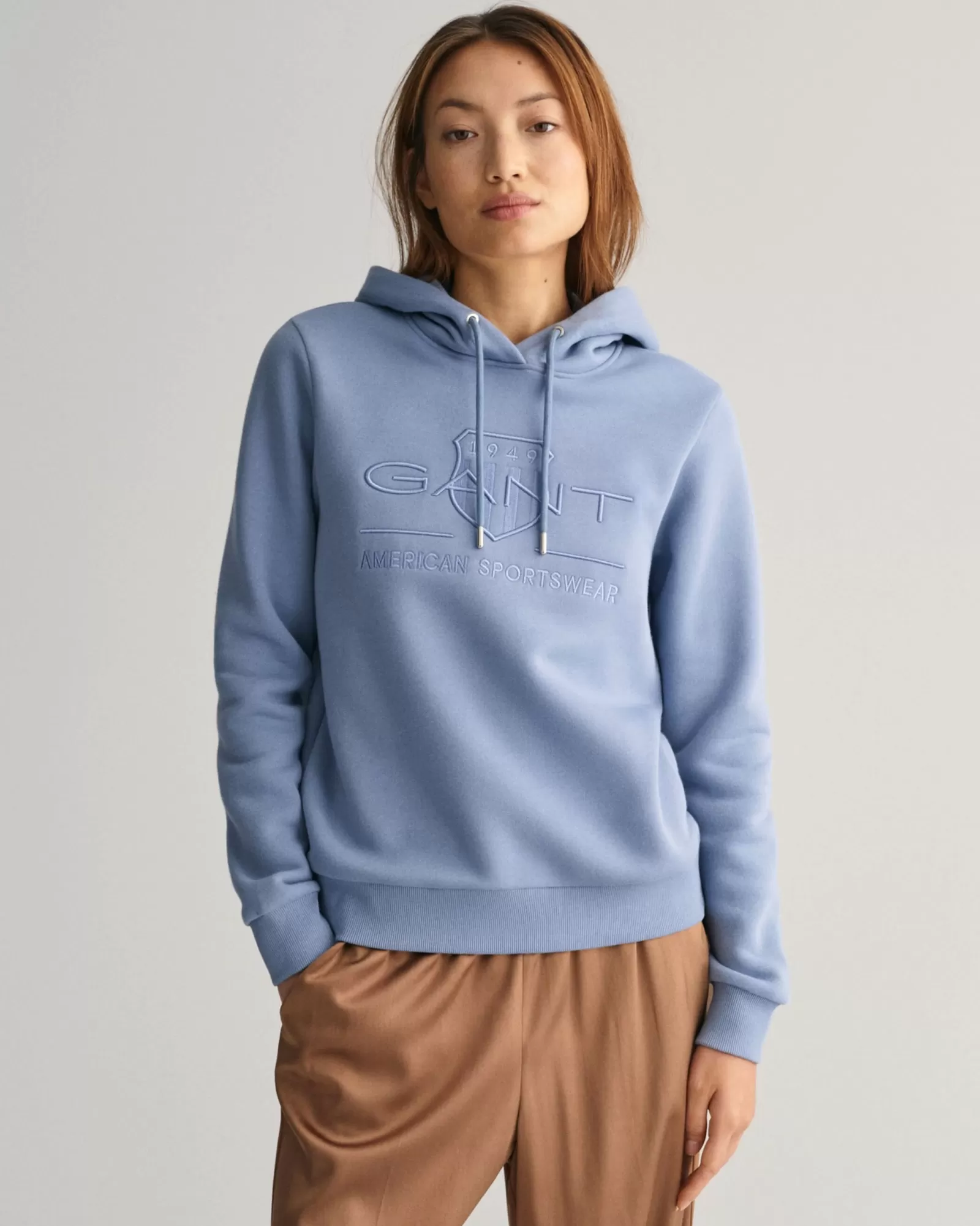 Women GANT Sweatshirts & Hoodies*Tonal Archive Shield Hoodie CRYSTAL BLUE