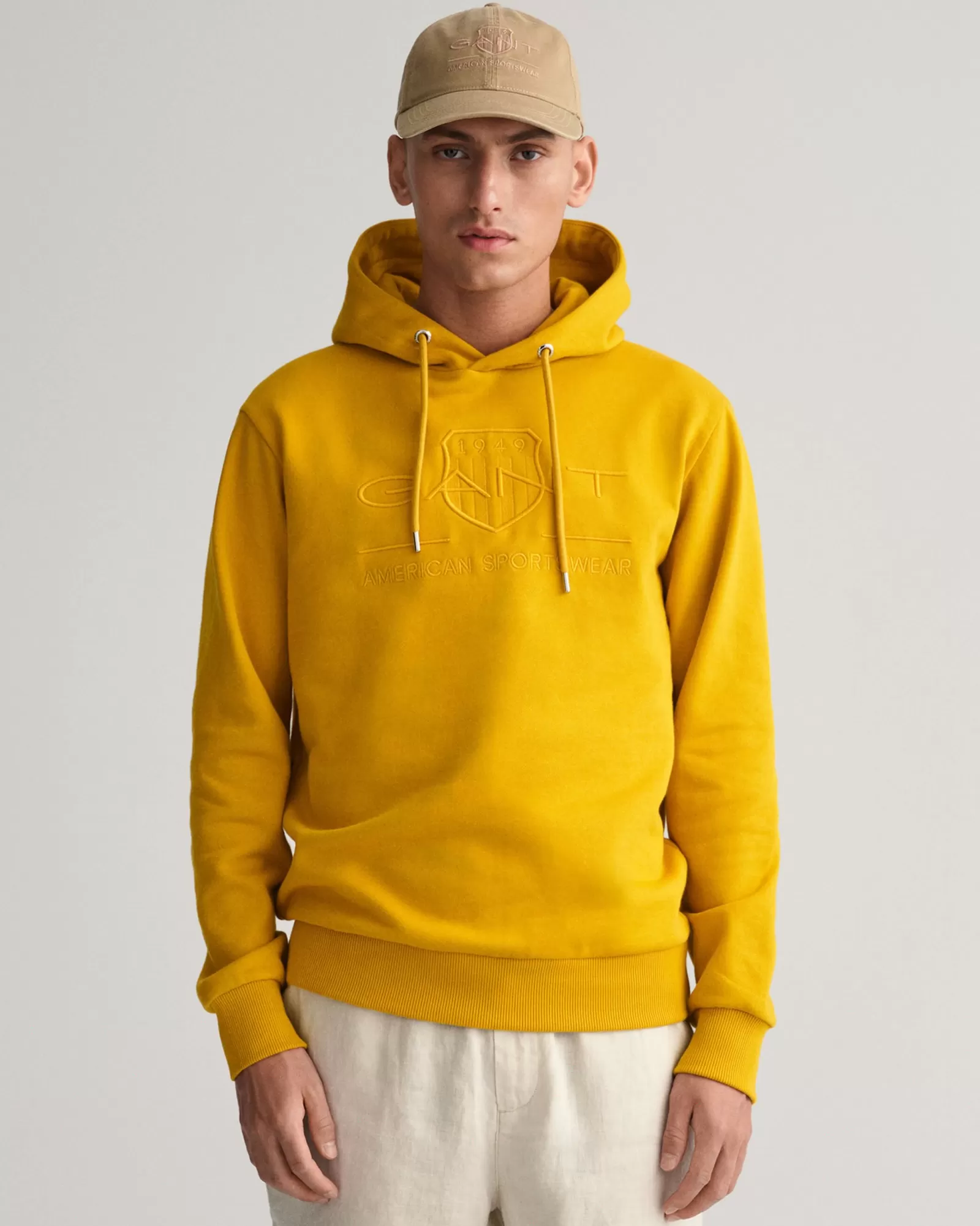 Men GANT Sweatshirts & Hoodies*Tonal Archive Shield Hoodie DARK MUSTARD YELLOW