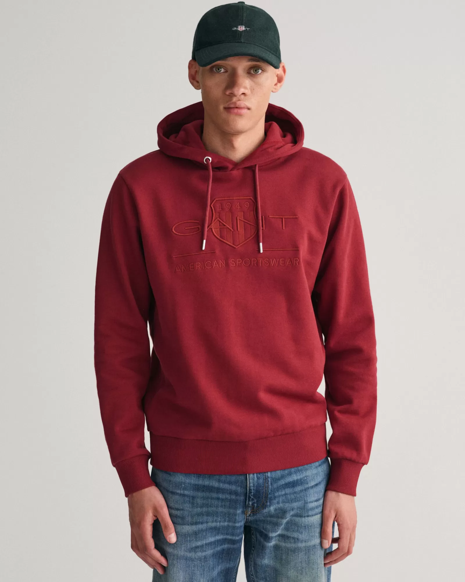 Men GANT Sweatshirts & Hoodies*Tonal Archive Shield Hoodie PLUMPED RED