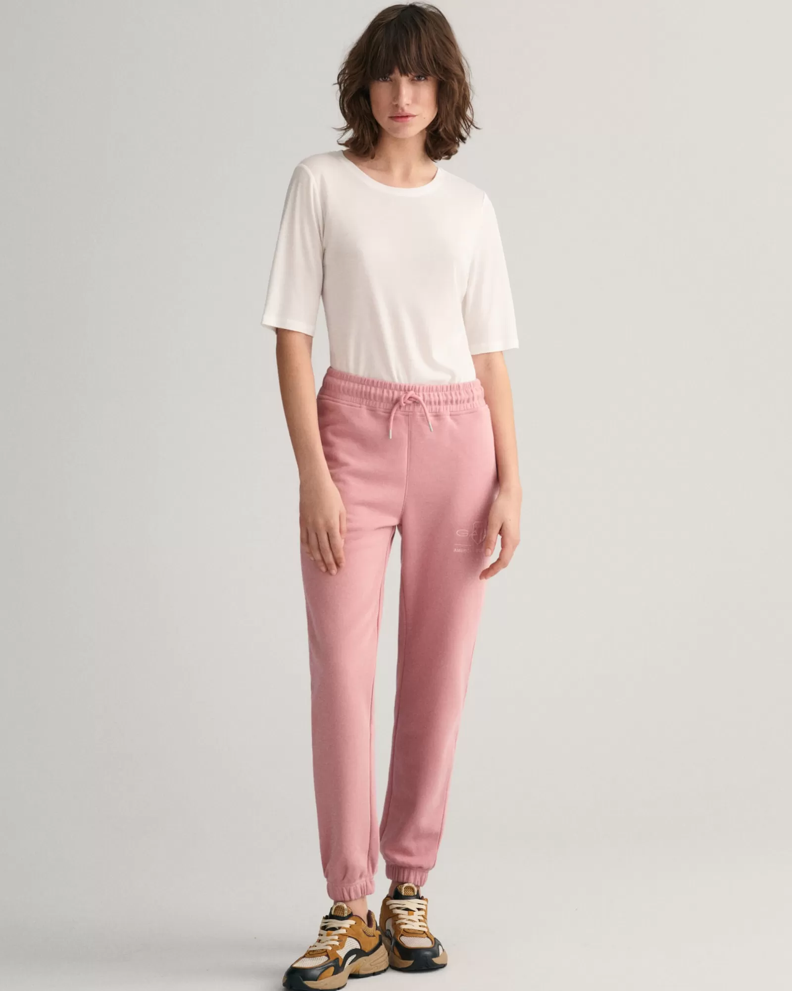 Women GANT Pants*Tonal Archive Shield Sweatpants FADED PINK MELANGE