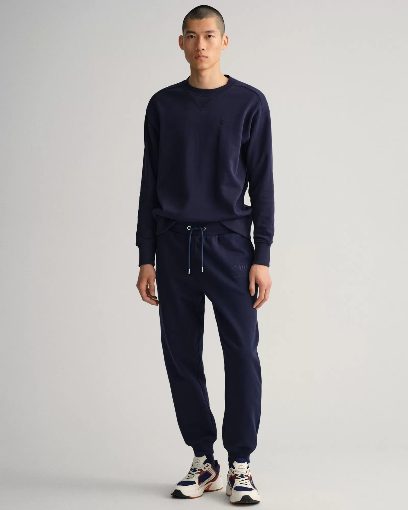 Men GANT Pants*Tonal Archive Shield Sweatpants EVENING BLUE