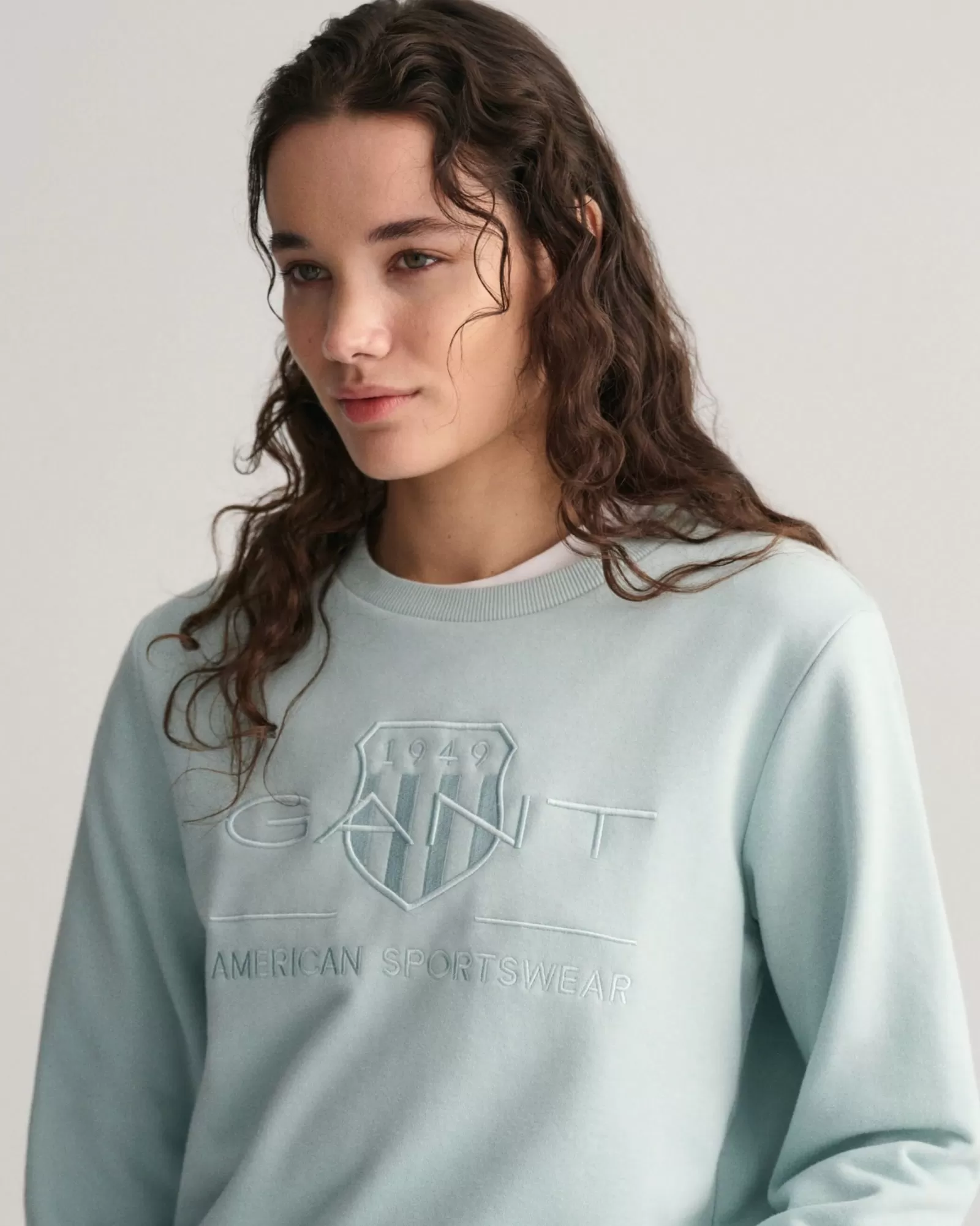 Women GANT Sweatshirts & Hoodies*Tonal Archive Shield Sweatshirt DUSTY TURQUOISE