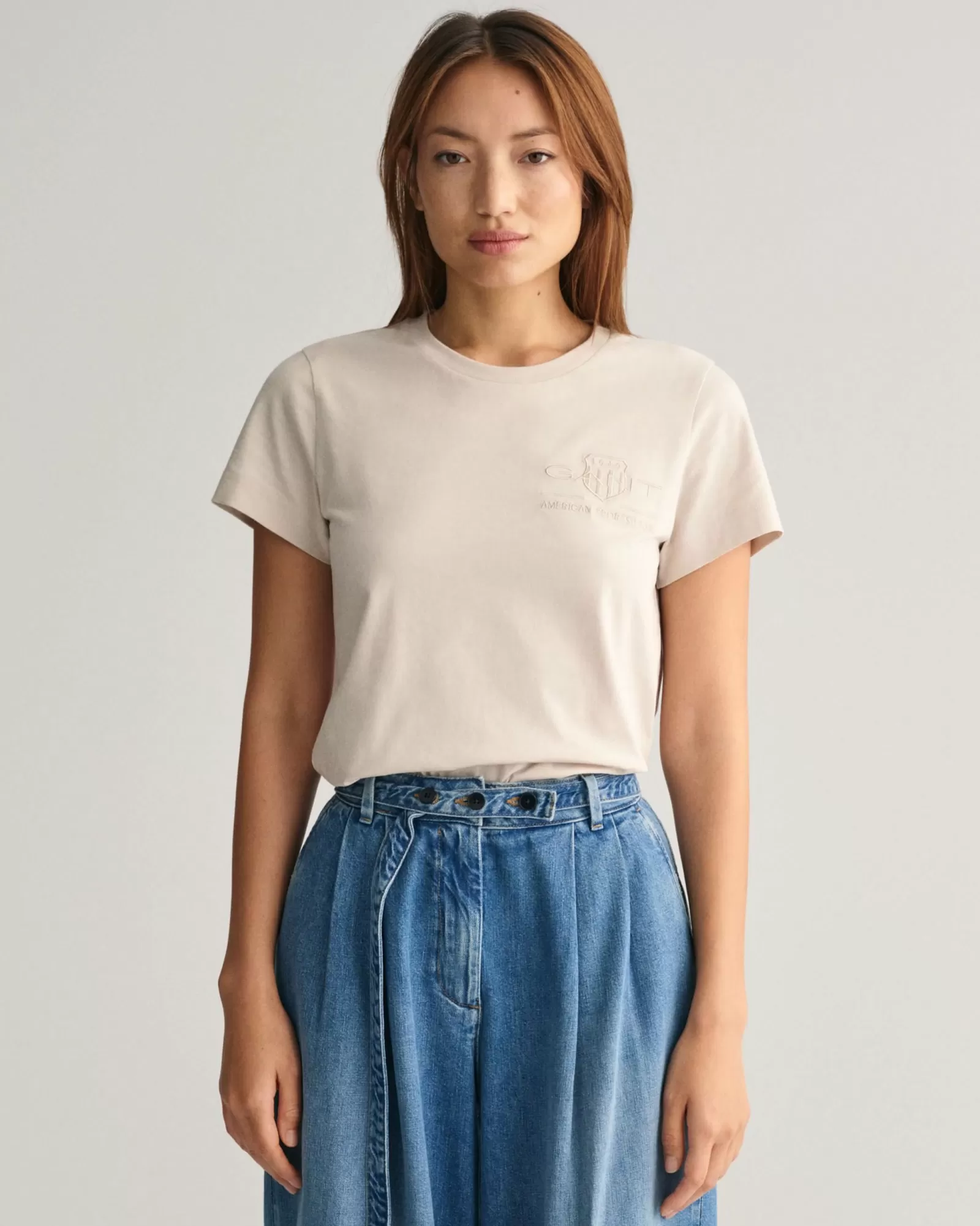 Women GANT T-Shirts & Tops*Tonal Archive Shield T-Shirt SOFT OAT