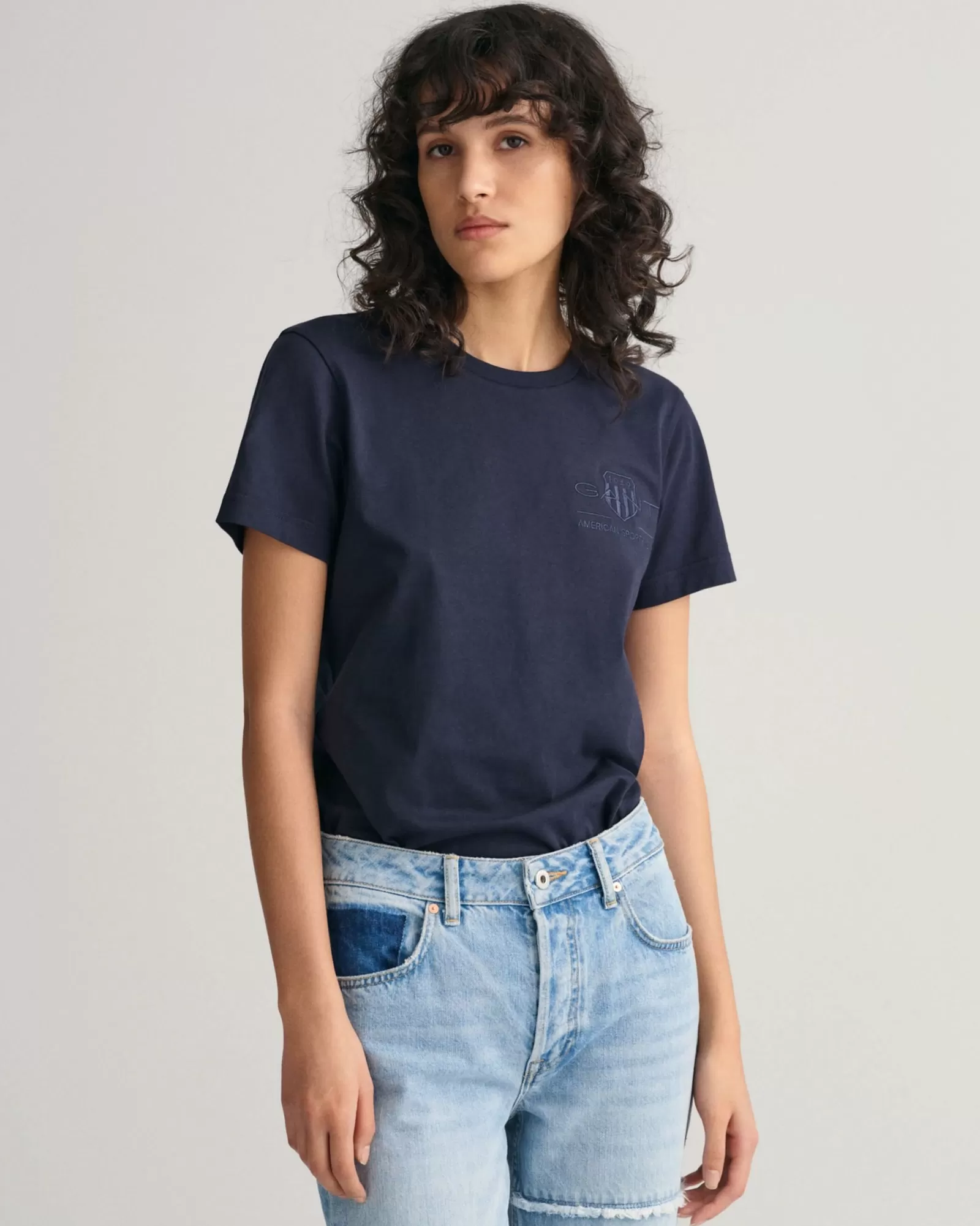 Women GANT T-Shirts & Tops*Tonal Archive Shield T-Shirt EVENING BLUE