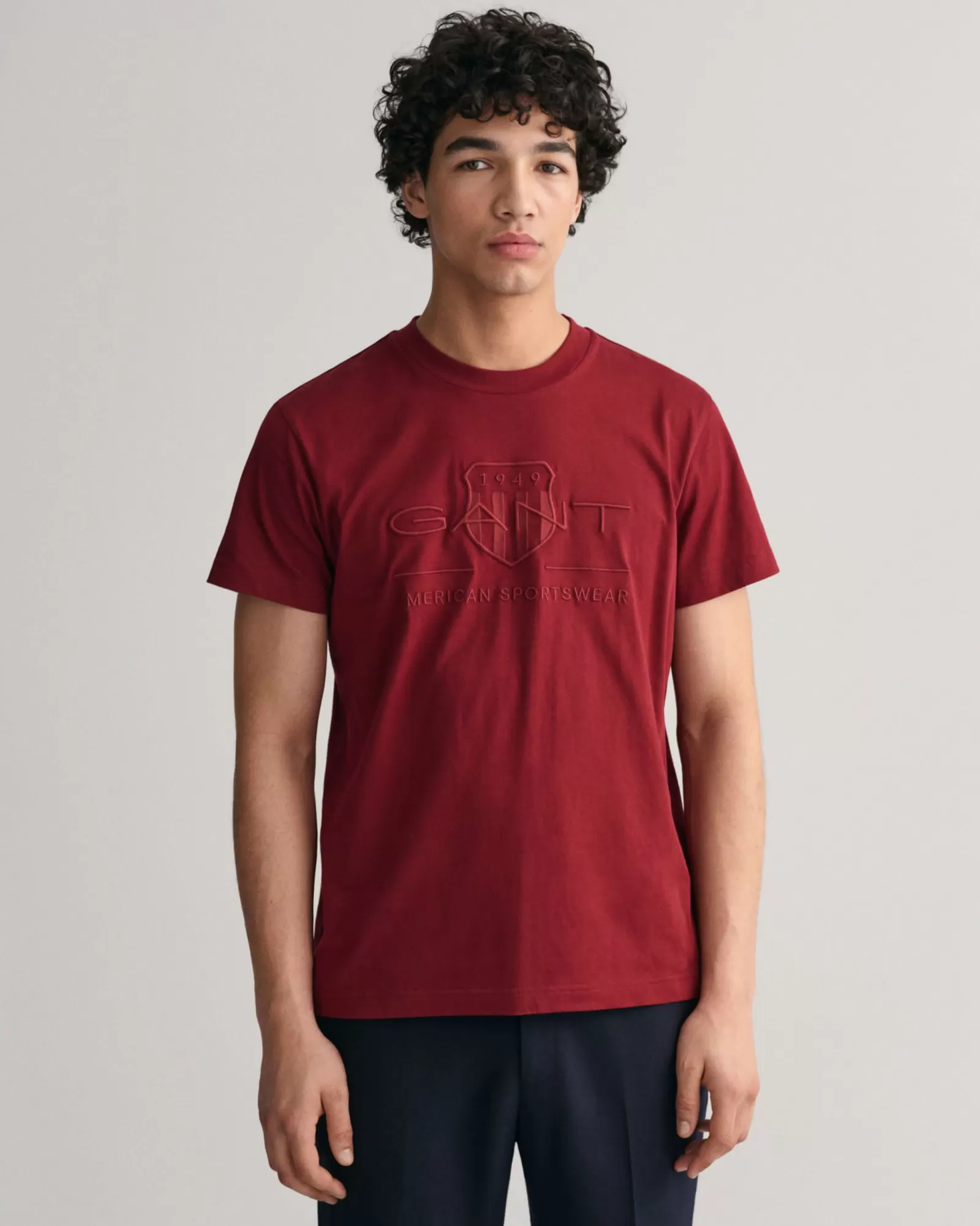 Men GANT T-Shirts*Tonal Archive Shield T-Shirt PLUMPED RED