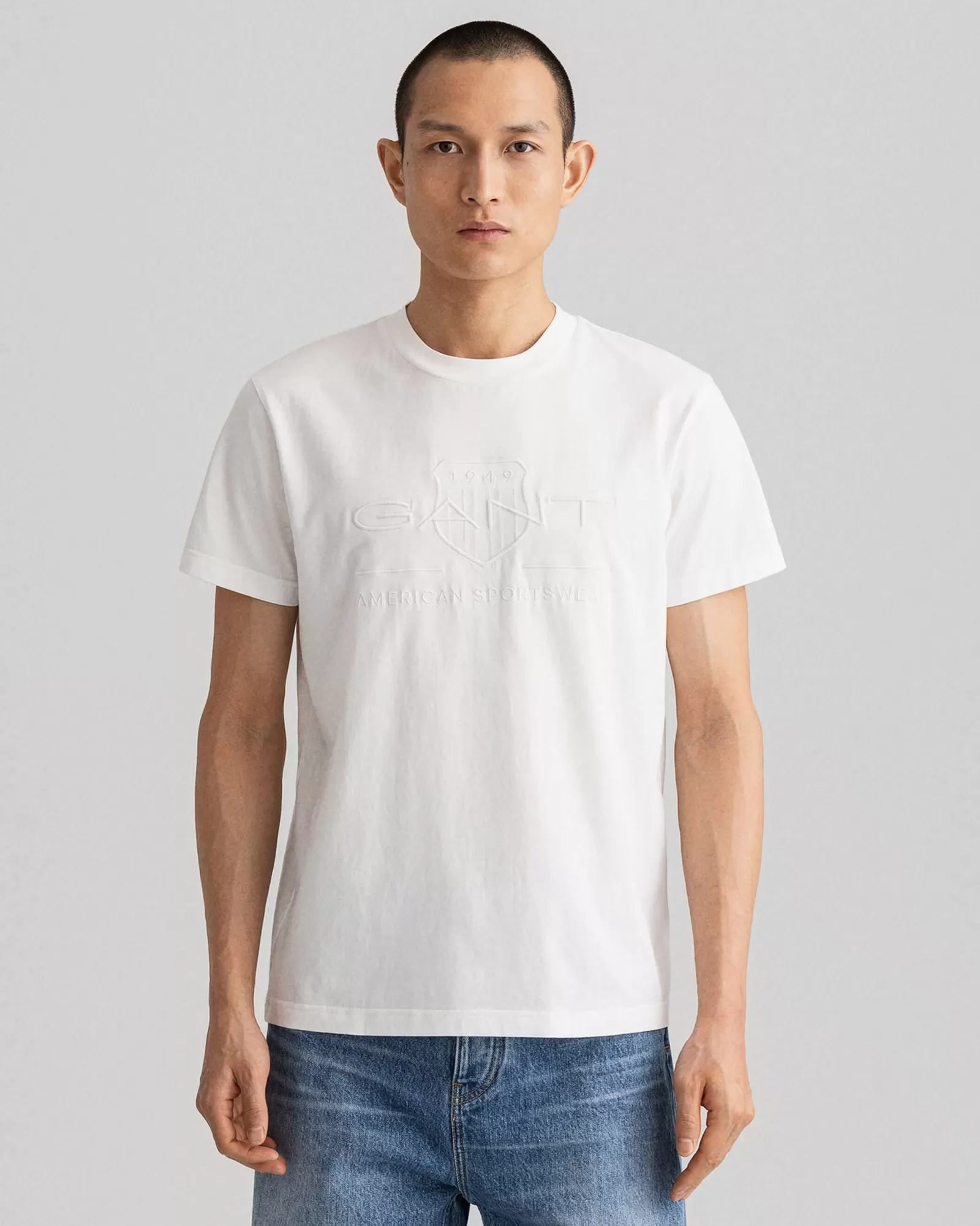 Men GANT T-Shirts*Tonal Archive Shield T-Shirt EGGSHELL