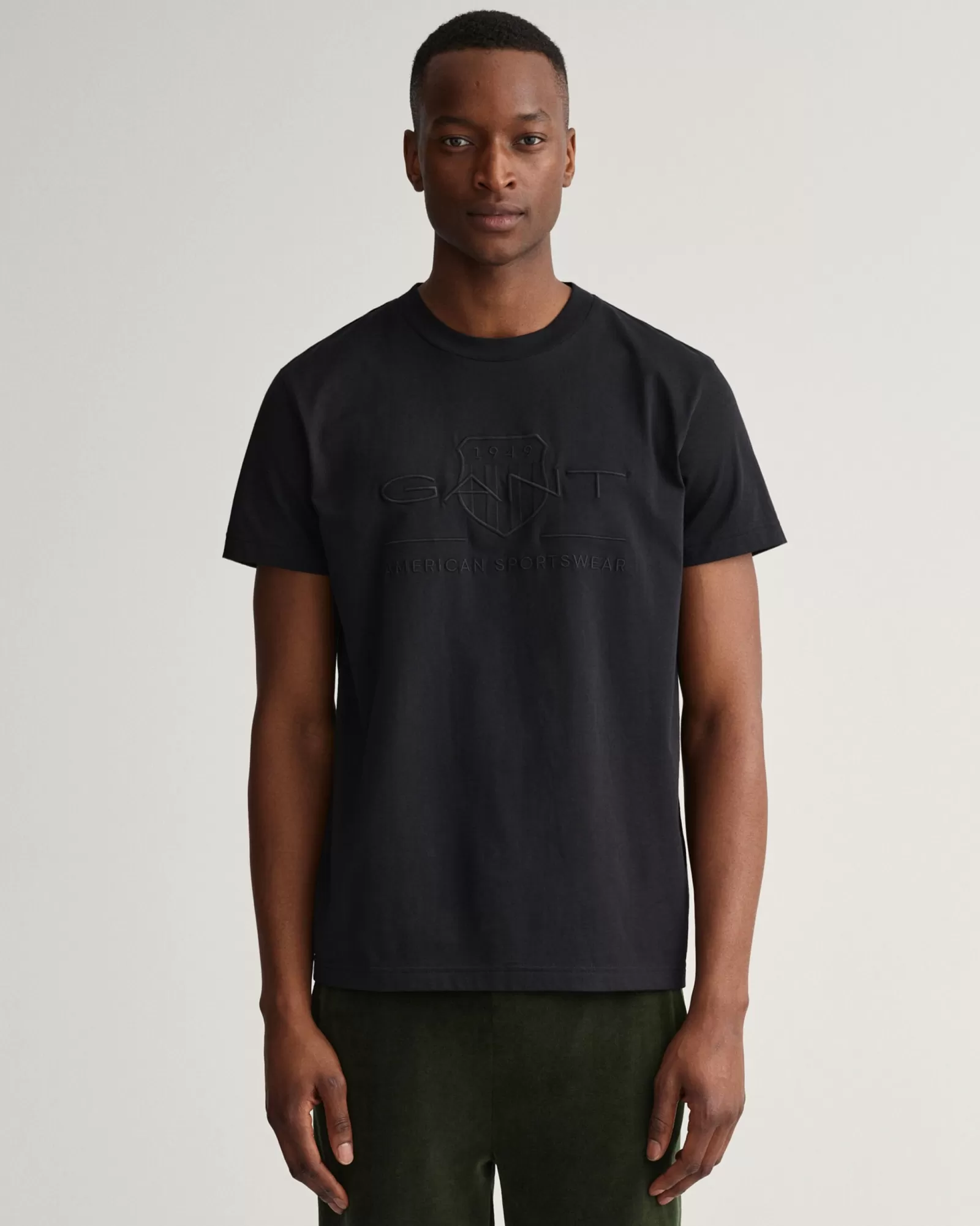 Men GANT T-Shirts*Tonal Archive Shield T-Shirt BLACK