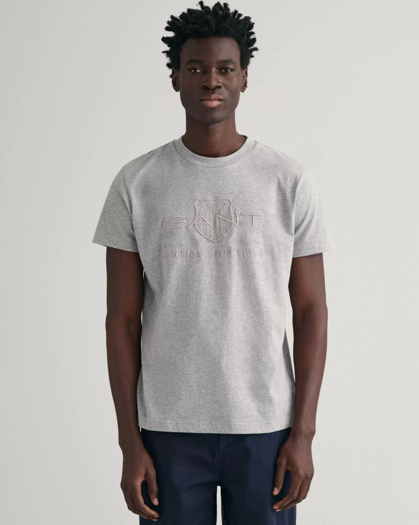 Men GANT T-Shirts*Tonal Archive Shield T-Shirt GREY MELANGE