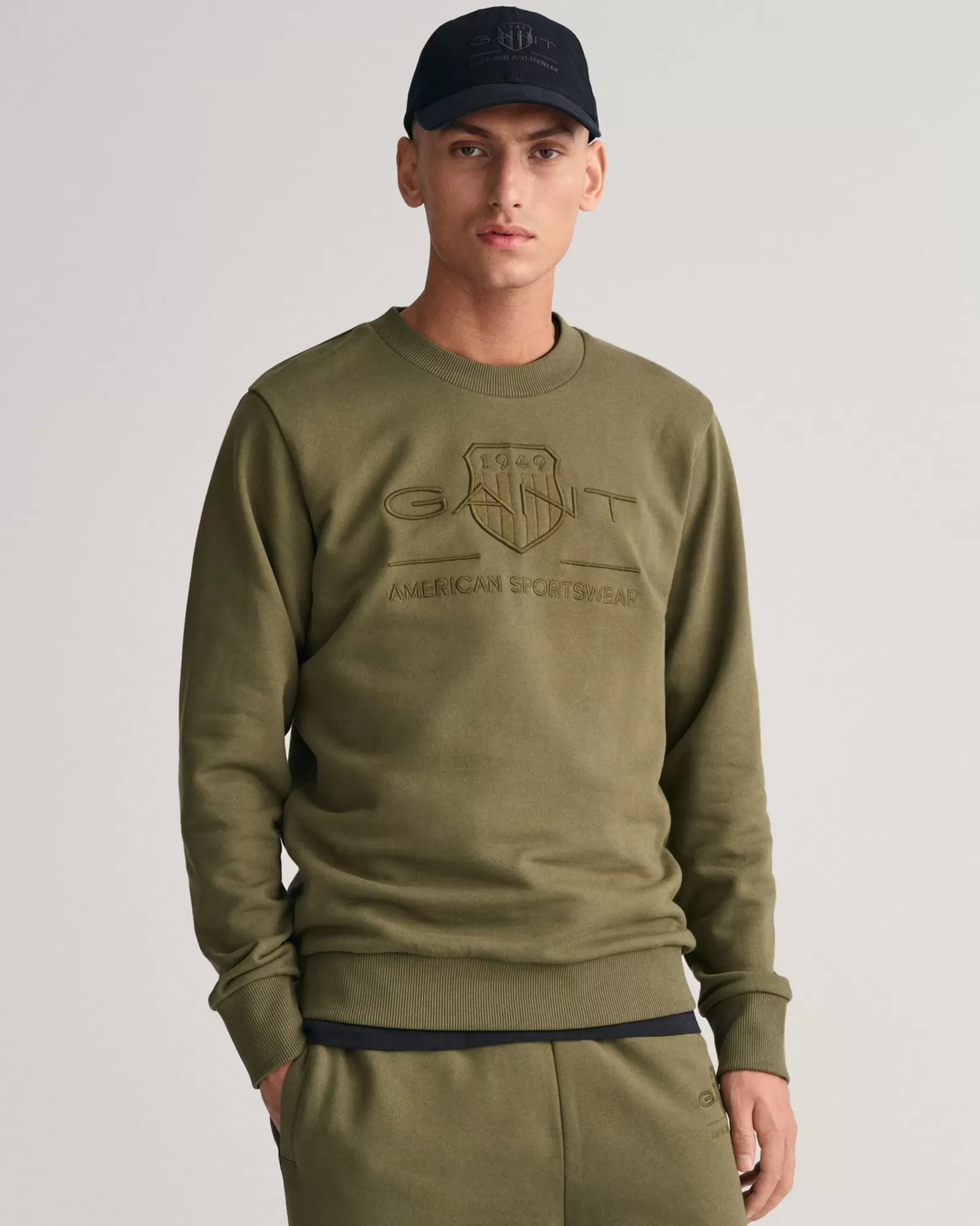 Men GANT Sweatshirts & Hoodies*Tonal Shield Crew Neck Sweatshirt RACING GREEN