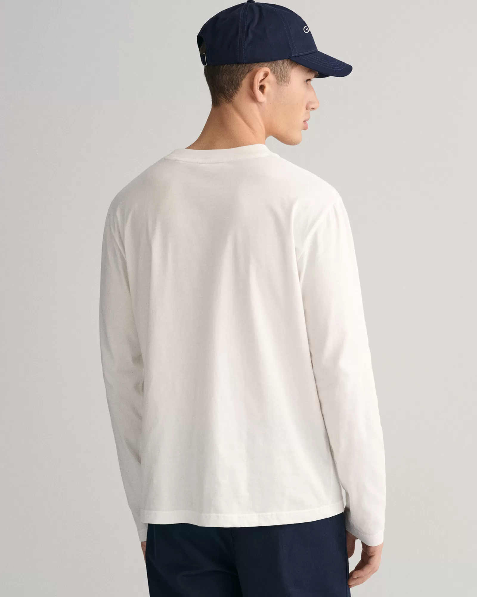 Men GANT T-Shirts*Tonal Shield Long Sleeve T-Shirt EGGSHELL