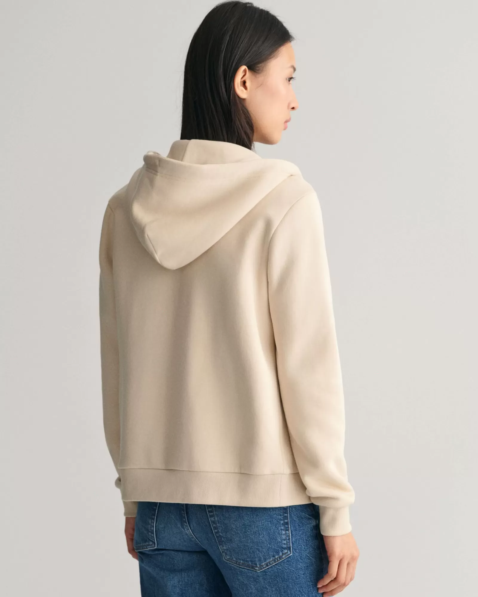 Women GANT Sweatshirts & Hoodies*Tonal Shield Zip Hoodie SOFT OAT