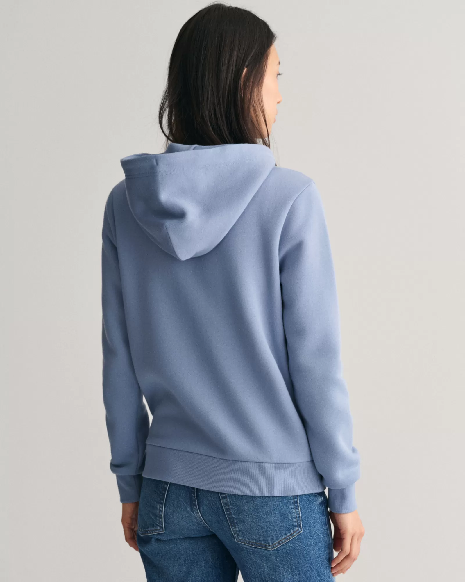 Women GANT Sweatshirts & Hoodies*Tonal Shield Zip Hoodie CRYSTAL BLUE