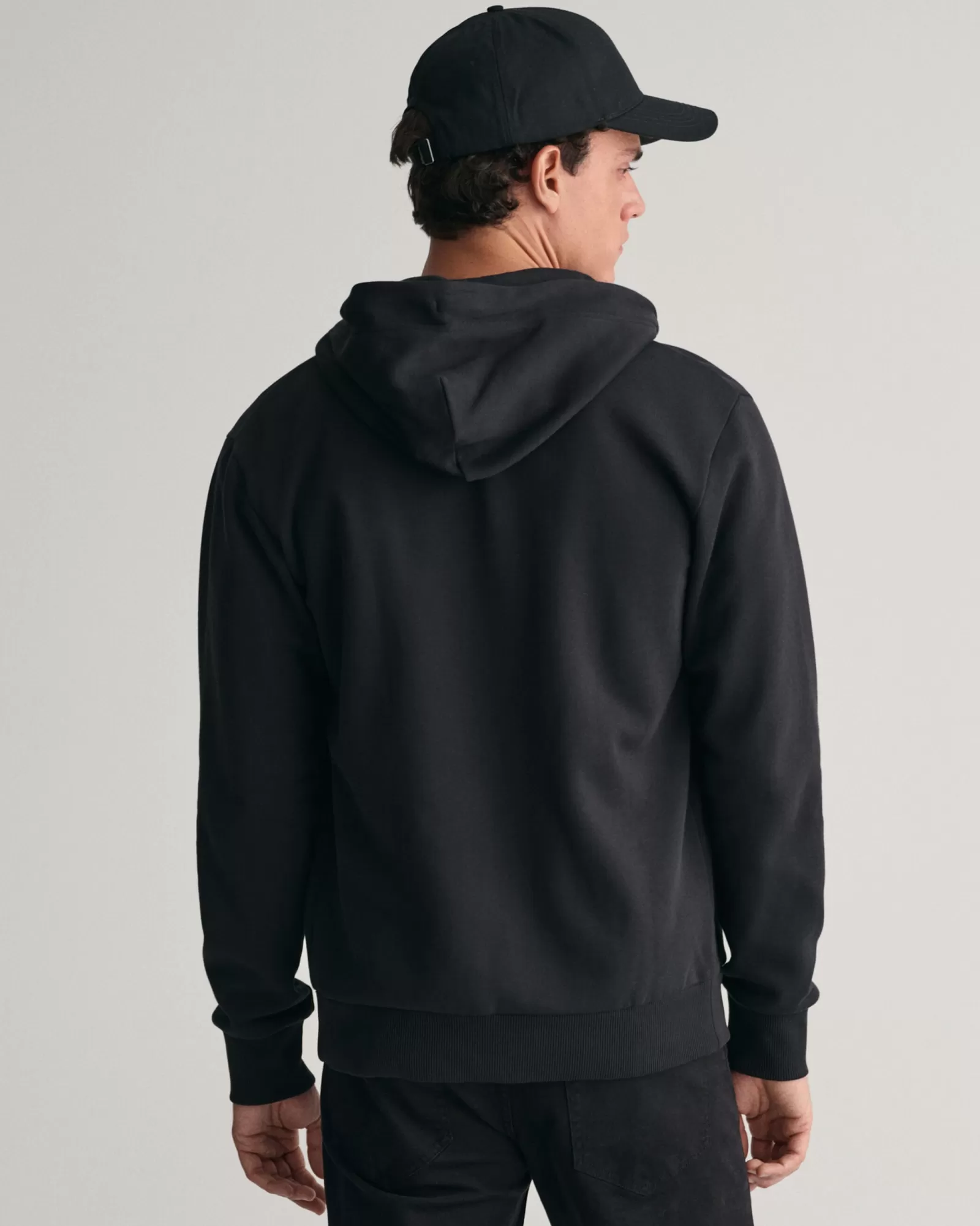 Men GANT Sweatshirts & Hoodies*Tonal Shield Zip Hoodie BLACK