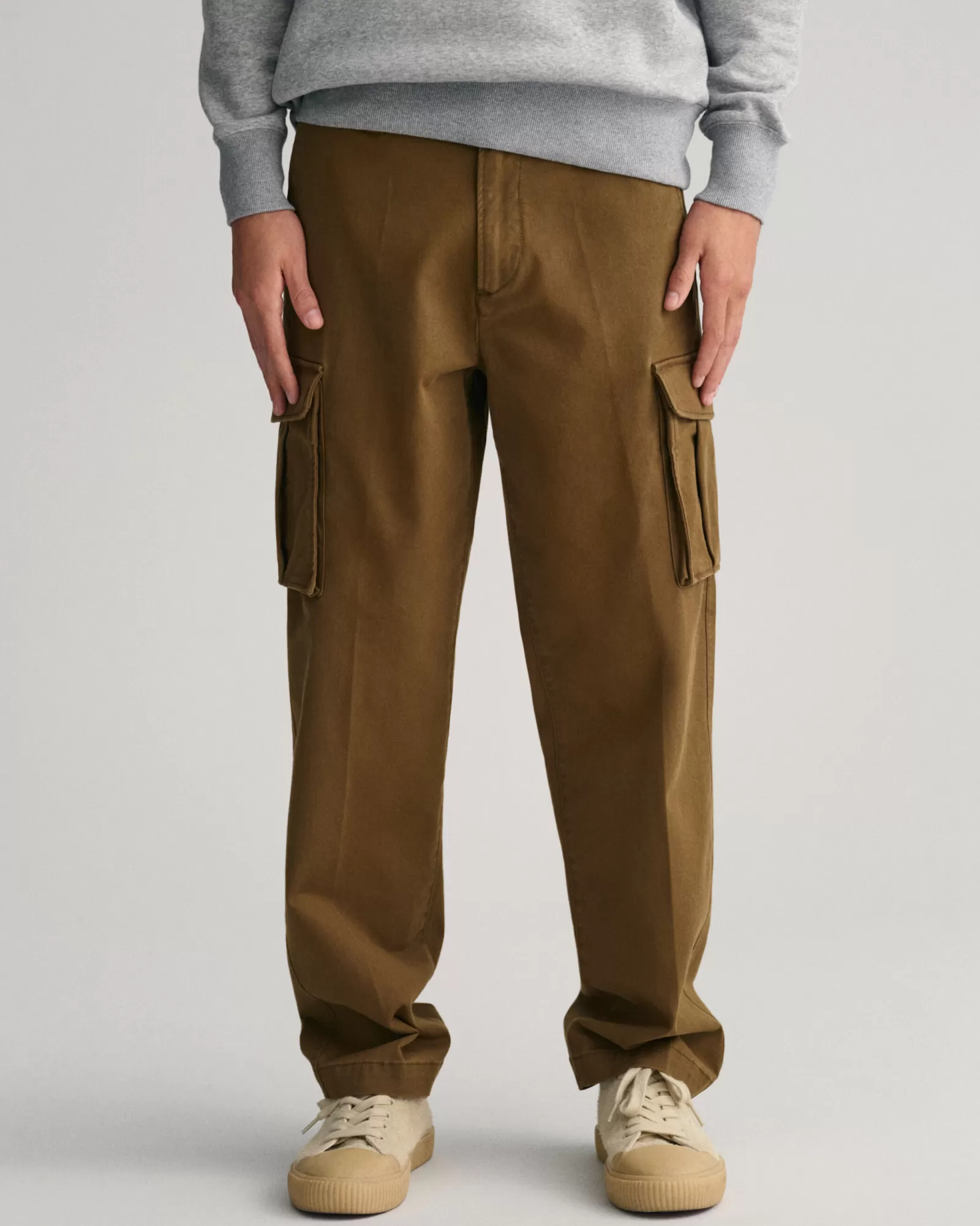 Men GANT Pants*Twill Cargo Pants DARK CACTUS