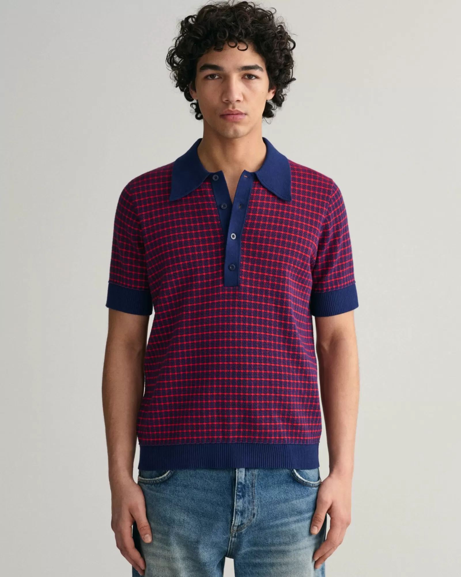 Men GANT Knitwear | Polos & Heavy Ruggers*Two-Toned Polo Shirt DUSK BLUE