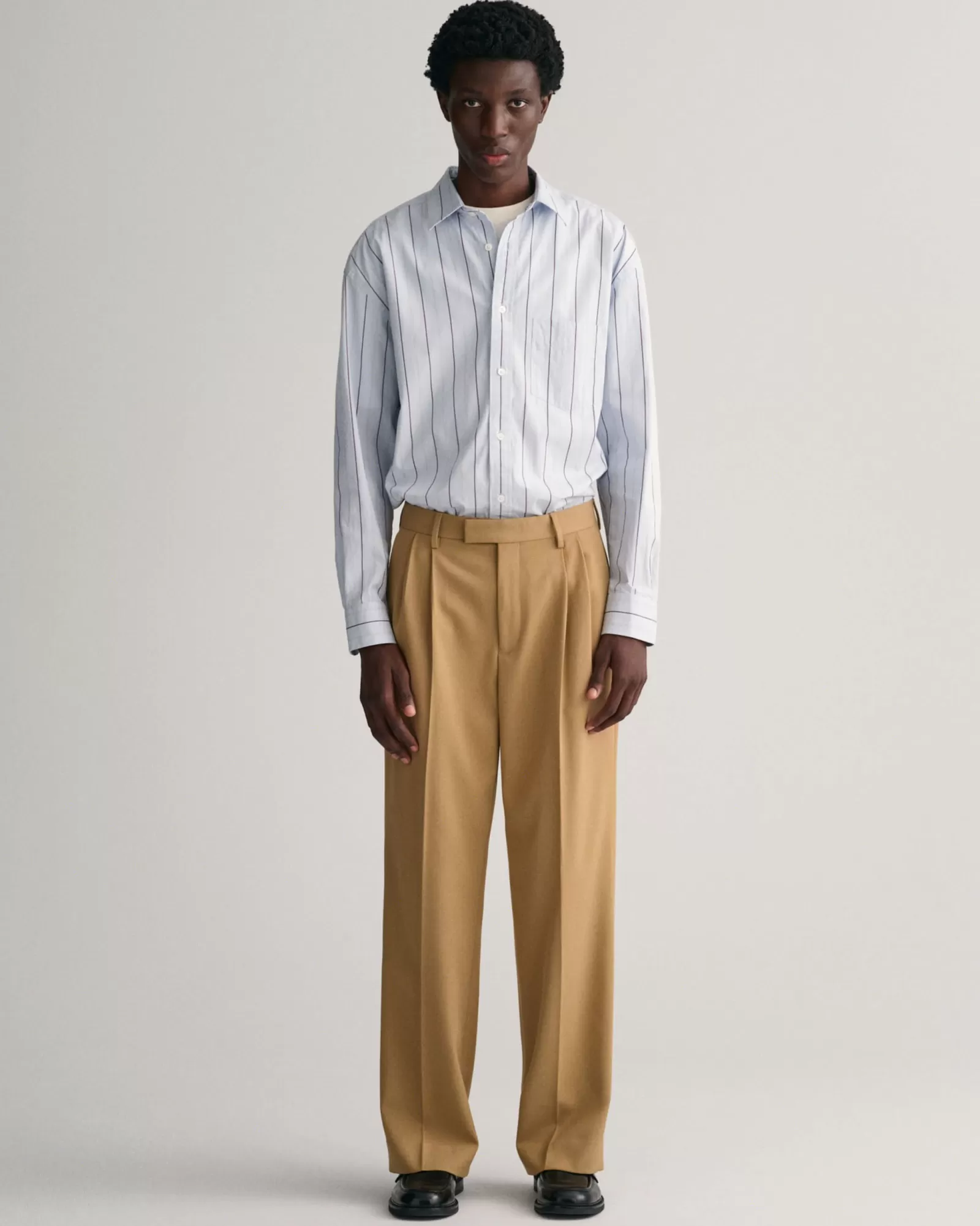 Men GANT Pants*Wide Leg Pleated Pants WHEAT BEIGE