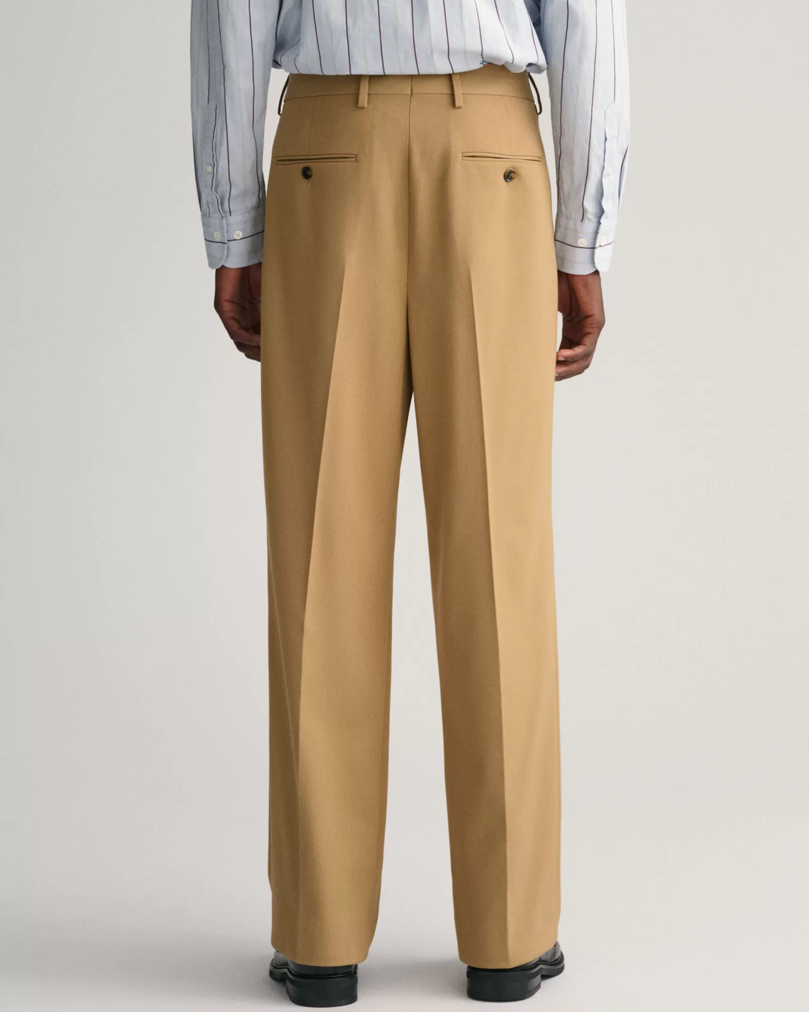 Men GANT Pants*Wide Leg Pleated Pants WHEAT BEIGE