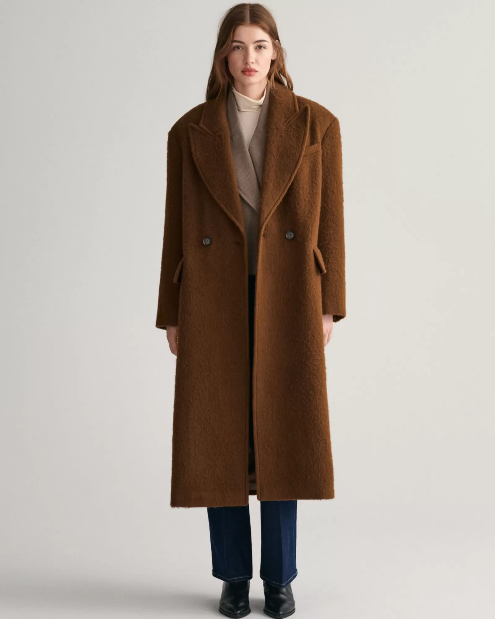 Women GANT Jackets & Coats*Wool Blend Overcoat CHOCOLATE BROWN