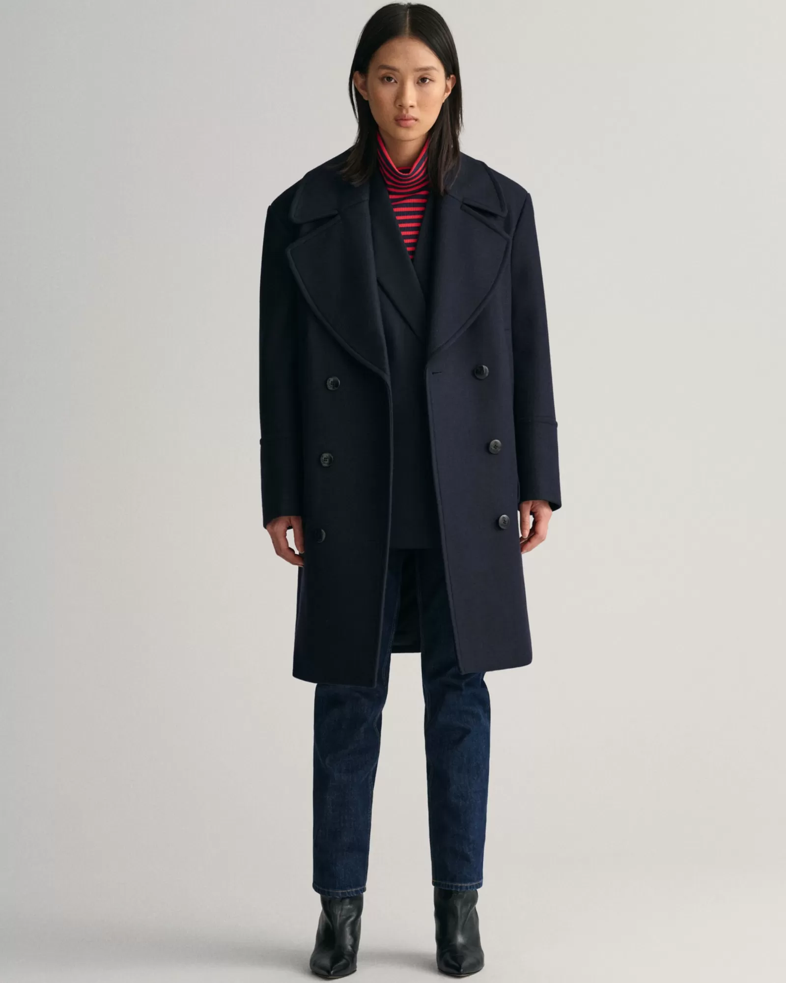 Women GANT Jackets & Coats*Wool Blend Peacoat EVENING BLUE