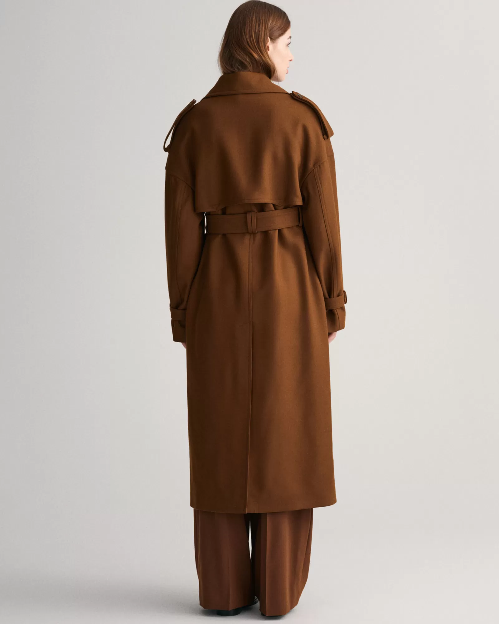 Women GANT Jackets & Coats*Wool Blend Trench Coat CHOCOLATE BROWN