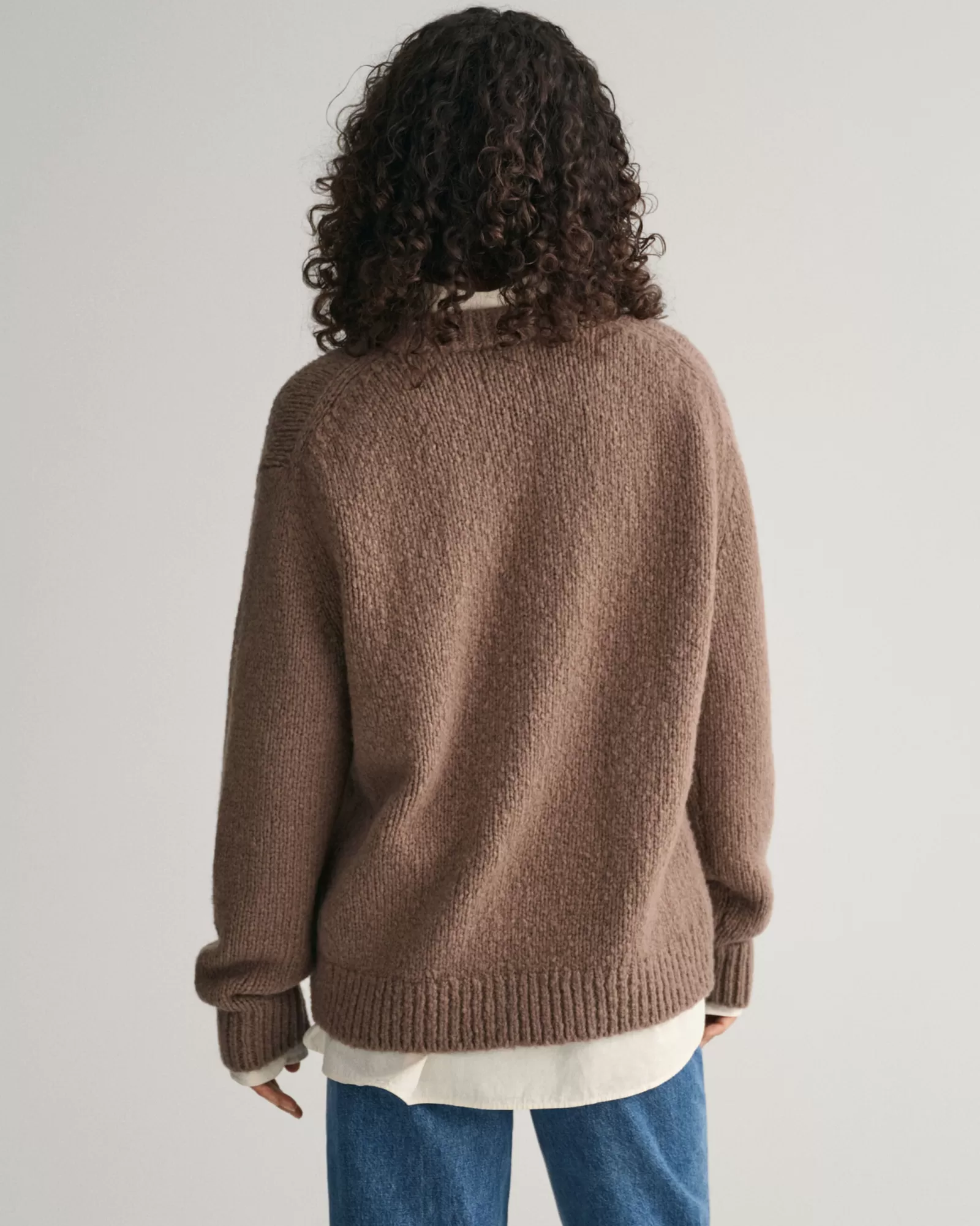 Women GANT Knitwear*Wool Bouclé Crew Neck Sweater DESERT BROWN